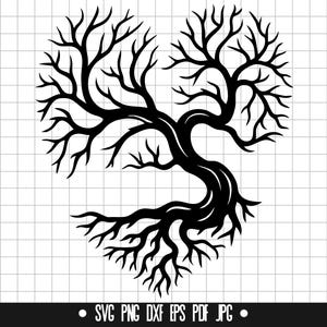 Tree Heart SVG, Tree Heart DXF, Tree Heart PNG, Tree Heart Cut File, Clipart, Digital File, Svg File, Silhouette, Instant Download