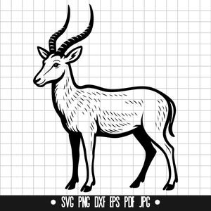 Antelope SVG, Antelope DXF, Antelope PNG, Antelope Cut File, Clipart, Digital File, Svg File, Silhouette, Instant Download