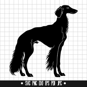 Borzoi hond SVG, Borzoi hond DXF, Borzoi hond PNG, Borzoi hond gesneden bestand, clipart, digitaal bestand, Svg-bestand, silhouet, Instant Download