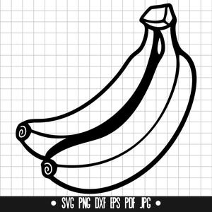Banane SVG, fichier coupé banane, Clipart de fruits, fichier numérique, fichier Svg, Silhouette, téléchargement immédiat