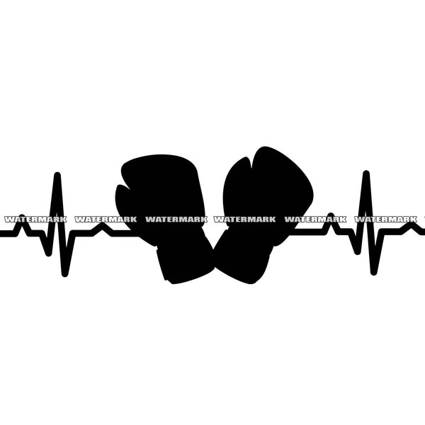 Electrocardiogram Heartbeat Print Boxing Gloves