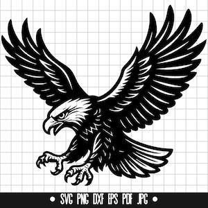 Águia voadora SVG, Águia voadora DXF, Águia voadora PNG, Arquivo de corte de águia voadora, Clipart, Arquivo digital, Arquivo SVG, Silhueta, Download instantâneo