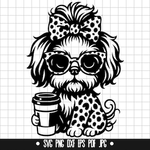 Shih Tzu SVG, Shih Tzu DXF, Shih Tzu PNG, Shih Tzu couper fichier, Clipart, fichier numérique, fichier Svg, Silhouette, téléchargement immédiat