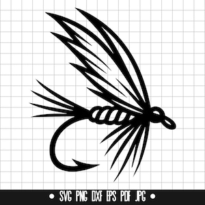 Fly Fishing Lure SVG, Fly Fishing Lure DXF, Fly Fishing Lure PNG, Fly Fishing Lure Cut File, Clipart, Digital File, Svg File, Silhouette