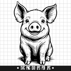 Cerdo SVG, Cerdo DXF, Cerdo PNG, Archivo de corte de cerdo, Clipart, Archivo digital, Archivo SVG, Silueta, Descarga instantánea