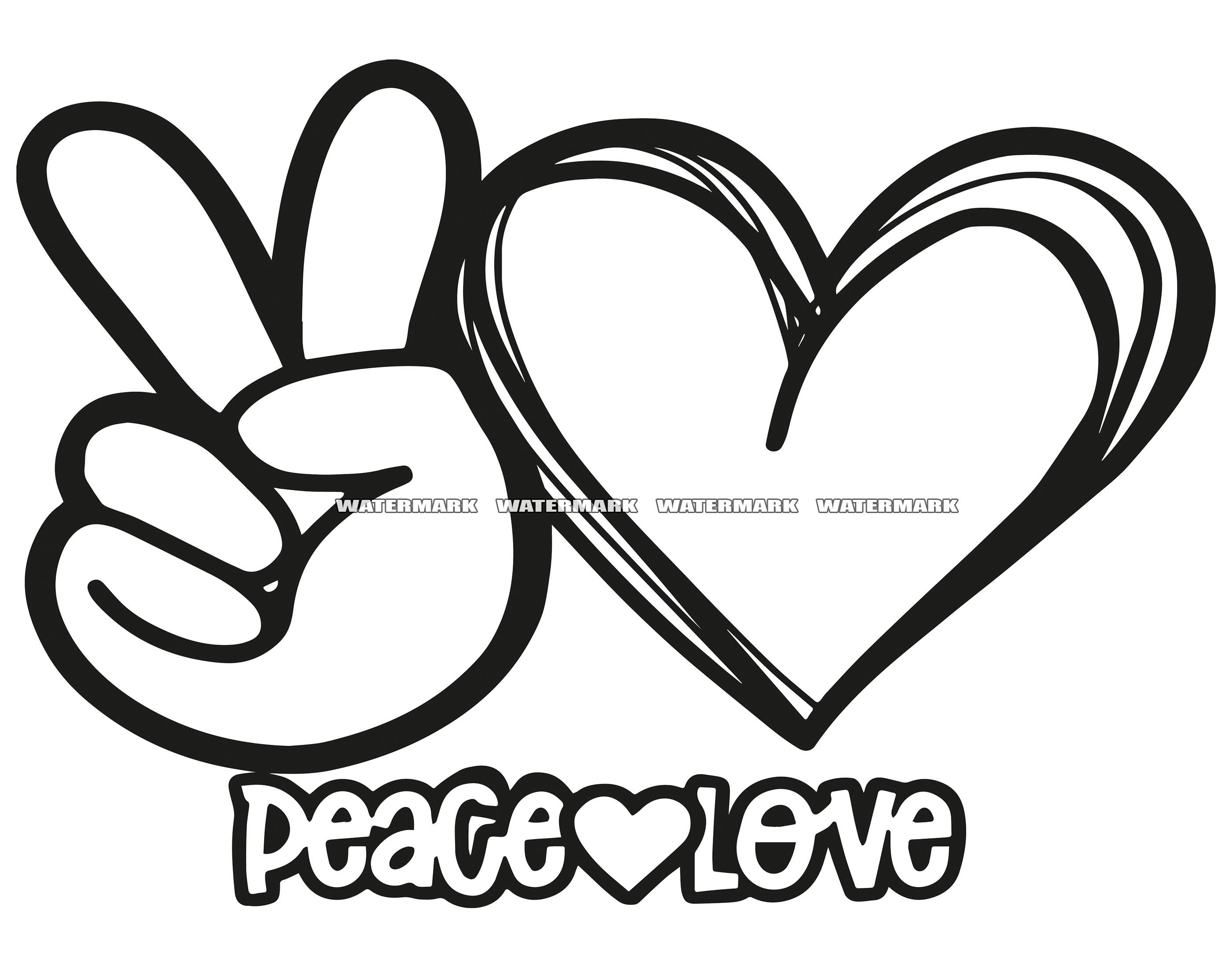 Peace Love SVG Peace Love Cut File Peace Love DXF Peace