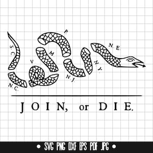 Join or die SVG, Join or die DXF, Join or die PNG, Join or die Clipart, Join or die Silhouette, Join or die svg Files for Cricut