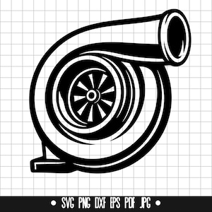 Turbocompresseur SVG, moteur turbo DXF, voiture Turbo PNG, fichier de coupe Boost, Clipart, fichier numérique, fichier Svg, Silhouette, téléchargement immédiat
