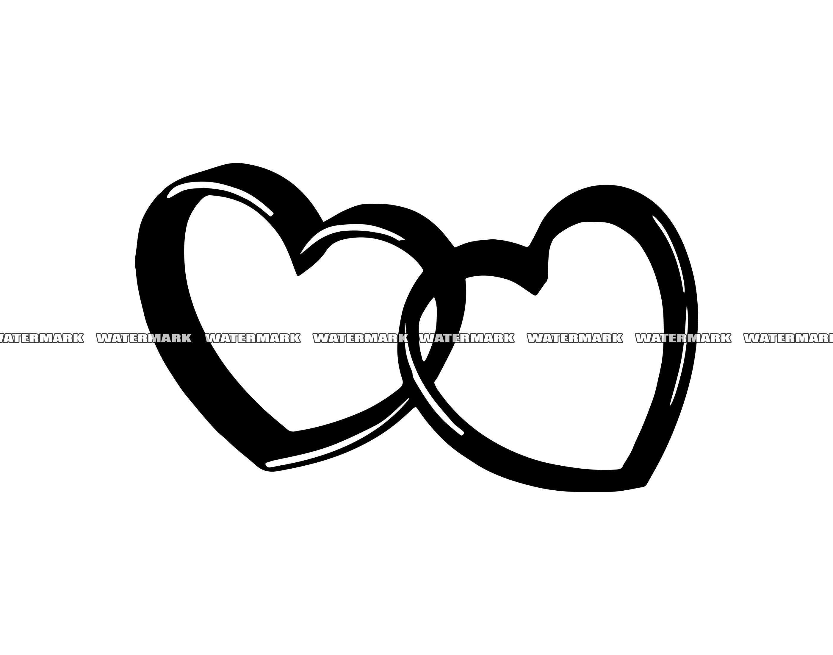 Heart Rings SVG Heart Rings Cut File Heart Rings DXF Heart Etsy