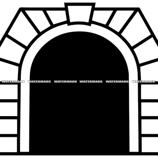 Tunnel SVG, Cut File, DXF, PNG, Clipart, Silhouette, Cricut