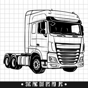 Semi Truck Svg, Modern Truck Svg, Big Rig Svg, Freightliner Svg, European Truck Svg, Commercial Vehicle Svg, Truck Cut File Svg