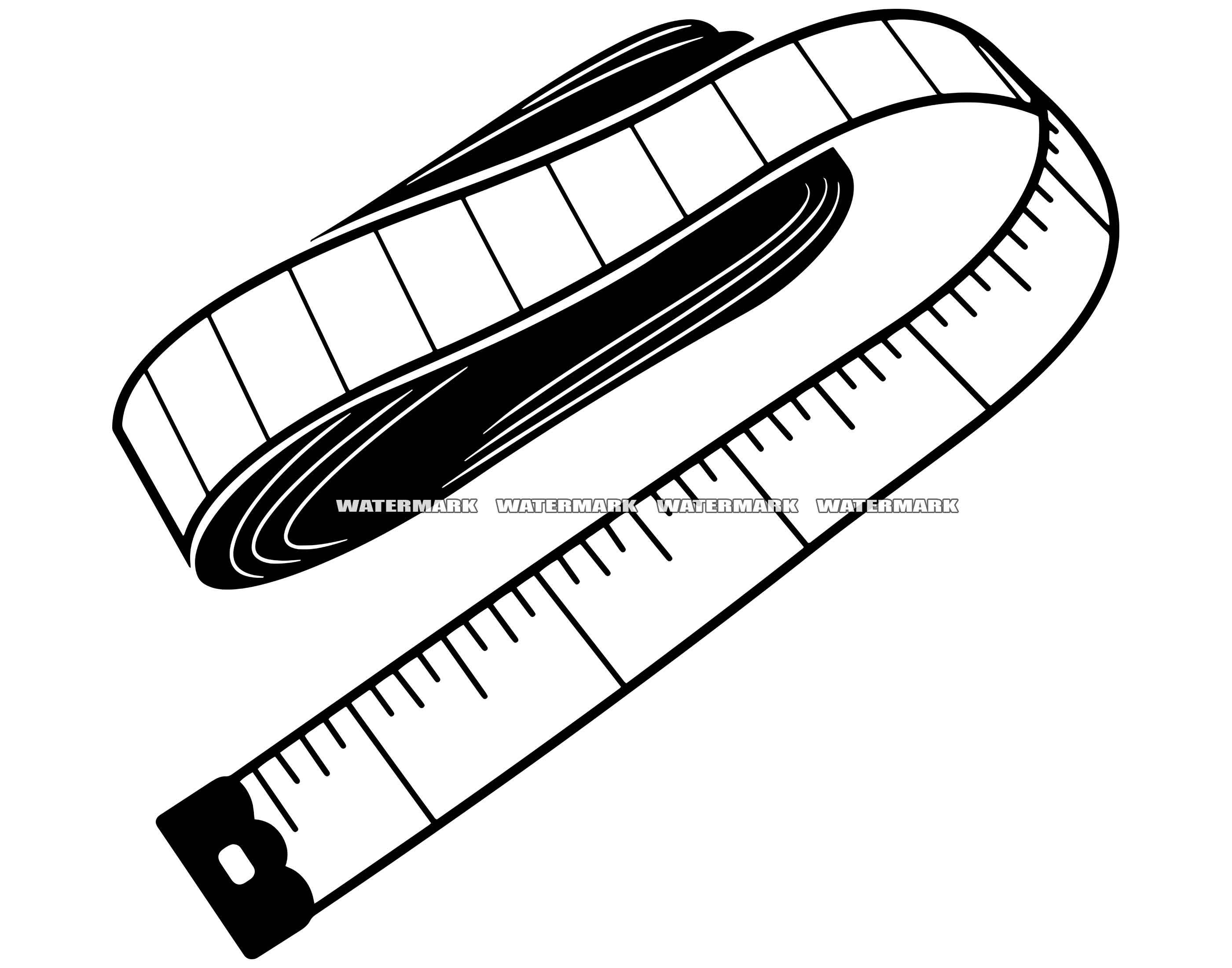 Measuring Tape Sewing inches Not to Scale Clipart Digital Download SVG EPS  PNG Pdf Ai Dxf Jpg Cut Files Commercial Use 