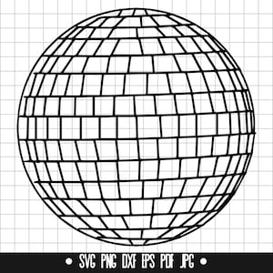 Disco Ball SVG, Disco Ball Cut File, Disco Ball DXF, Disco Ball PNG, Disco Ball Clipart, Disco Ball Silhouette