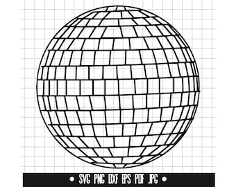 Disco Ball SVG, Disco Ball Cut File, Disco Ball DXF, Disco Ball PNG, Disco Ball Clipart, Disco Ball Silhouette