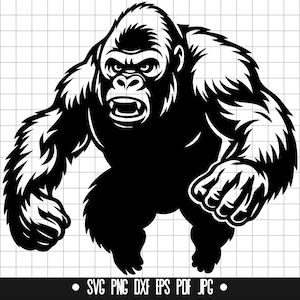 Gorila Svg, Gorila Enojado Svg, Mascota Svg, Simio Svg, Jungla Svg, Animal Fuerte Svg, Bestia Svg, Poderoso Svg, Ataque Svg