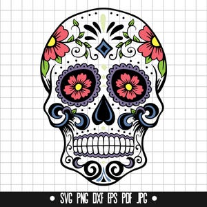 Sugar Skull SVG Cut File and Clipart for Cricut and Silhouette