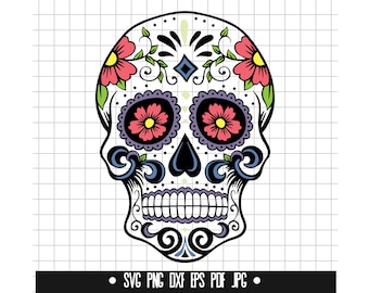 Sugar Skull SVG Cut File and Clipart for Cricut and Silhouette