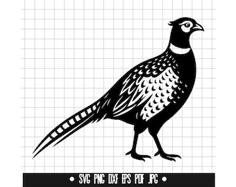 Pheasant SVG, Pheasant DXF, Pheasant PNG, Bird Cut File, Clipart, Digital File, Svg File, Silhouette, Instant Download