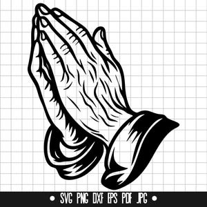 Praying Hands SVG, Praying Hands DXF, Praying Hands PNG, Praying Hands Cut File, Clipart, Digital File, Silhouette, Instant Download