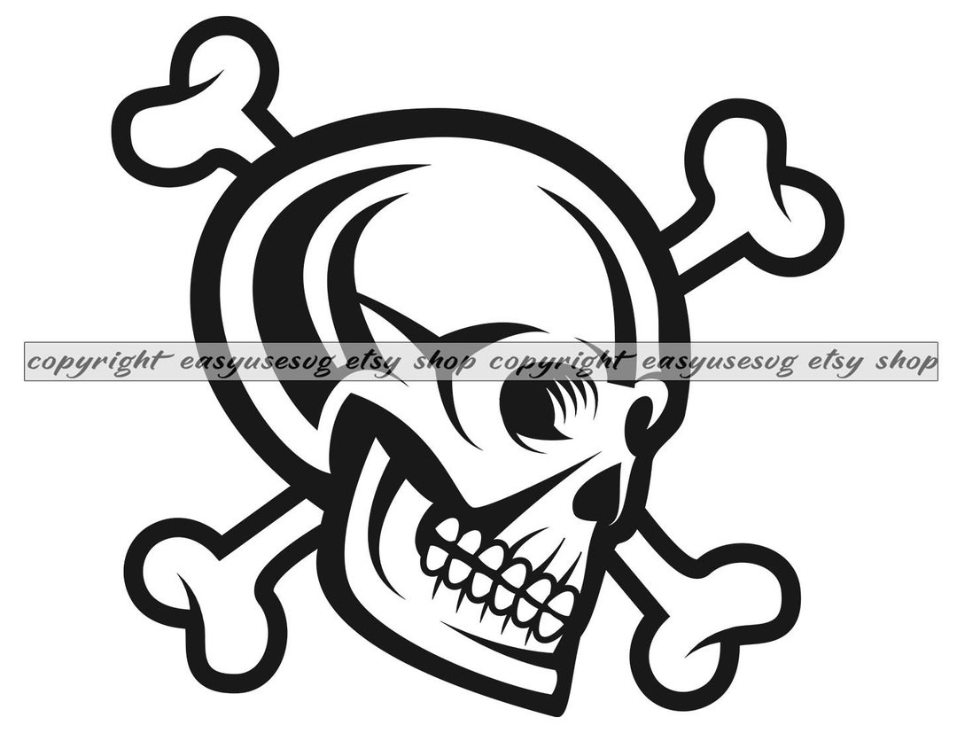 Skull and Crossbones SVG 2 Skull and Crossbones DXF Skull - Etsy