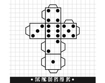 Würfel SVG, Würfel DXF, Würfel PNG, Würfel Clipart, Würfel Silhouette, Würfel geschnitten Datei