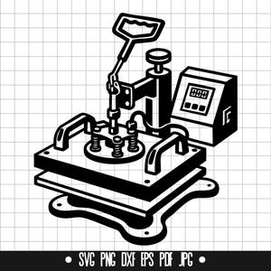 Tshirt Printing Press Svg, Printing Press Cut File Svg, Printing Press Png Svg, Tshirt Press Clipart Svg
