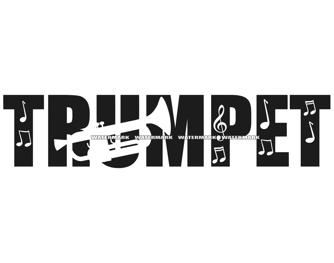 Trumpet SVG 2 Trumpet Cut File Trumpet DXF Trumpet PNG - Etsy