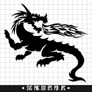 Dragon SVG #1 Dragon DXF, Dragon PNG, Dragon Clipart, Dragon Silhouette, Dragon Cut File, Dragon Logo