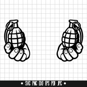Hand Holding Grenade SVG, Hand Holding Grenade DXF, Hand Holding Grenade PNG,  Clipart, Digital File, Svg File, Silhouette, Instant Download