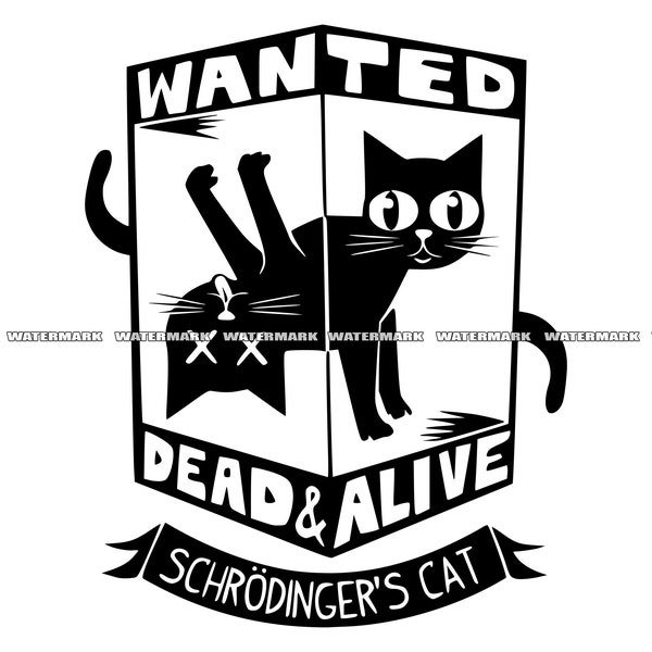 Schrodingers Cat SVG, Schrodingers Cat Cut File, Schrodingers Cat DXF, Schrodingers Cat PNG, Schrodingers Cat Clipart