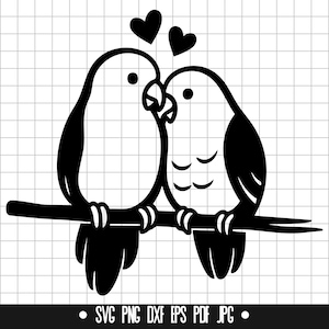 Love Birds SVG, Love Birds DXF, Love Birds PNG, Cut File, Clipart, Digital File, Svg File, Silhouette, Instant Download