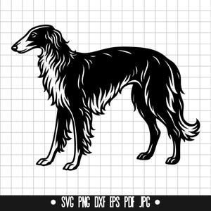 Borzoi SVG, Borzoi PNG, Borzoi DXF, Borzoi Silhouette, Borzoi Cut File, Borzoi Clipart, Borzoi
