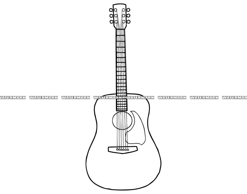 Guitar SVG, Guitar Cut File, Guitar DXF, Guitar PNG, Guitar Clipart