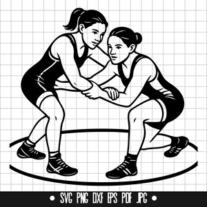 Ringerinnen SVG, Frauen Wrestling DXF, PNG geschnitten Datei, Clipart, digitale Svg Datei, Sofort Download