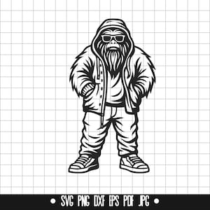 Yeti SVG, Urban Monster DXF, Cooler Yeti PNG, Yeti Schnitt, Clipart, Digitale Datei, Silhouette, Sofort Download
