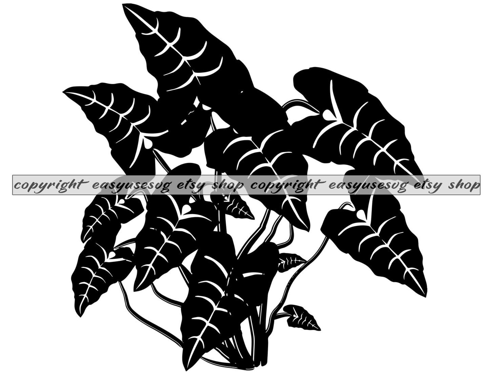 Elephant Ear Plant SVG DXF Png Clipart Silhouette Cut File Etsy Australia