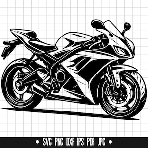 Sport Bike Svg, Motorcycle Svg, Racing Motorcycle Svg, Street Bike Svg, Motorbike Svg, Svg Png Dxf Pdf Eps Jpg