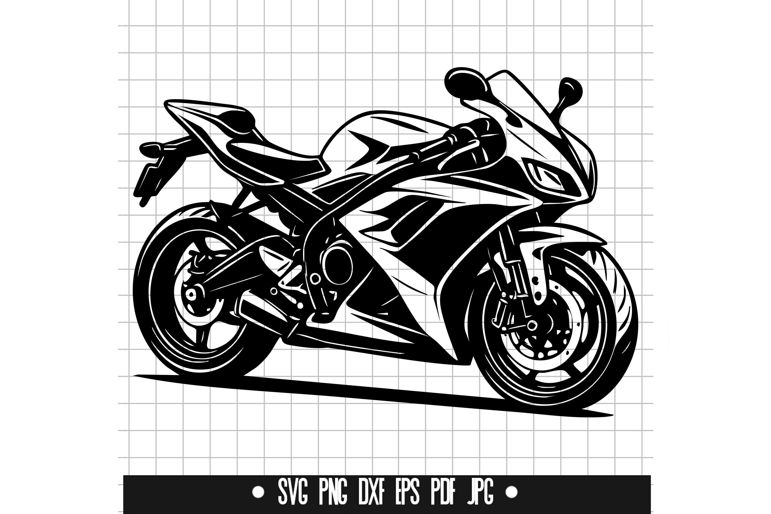 Sport Bike Svg, Motorcycle Svg, Racing Motorcycle Svg, Street Bike Svg, Motorbike Svg, Svg Png Dxf Pdf Eps Jpg