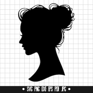 Mujer SVG, Silueta femenina DXF, Mujer PNG, Archivo de corte de dama, Clipart, Archivo digital, Archivo SVG, Silueta, Descarga instantánea