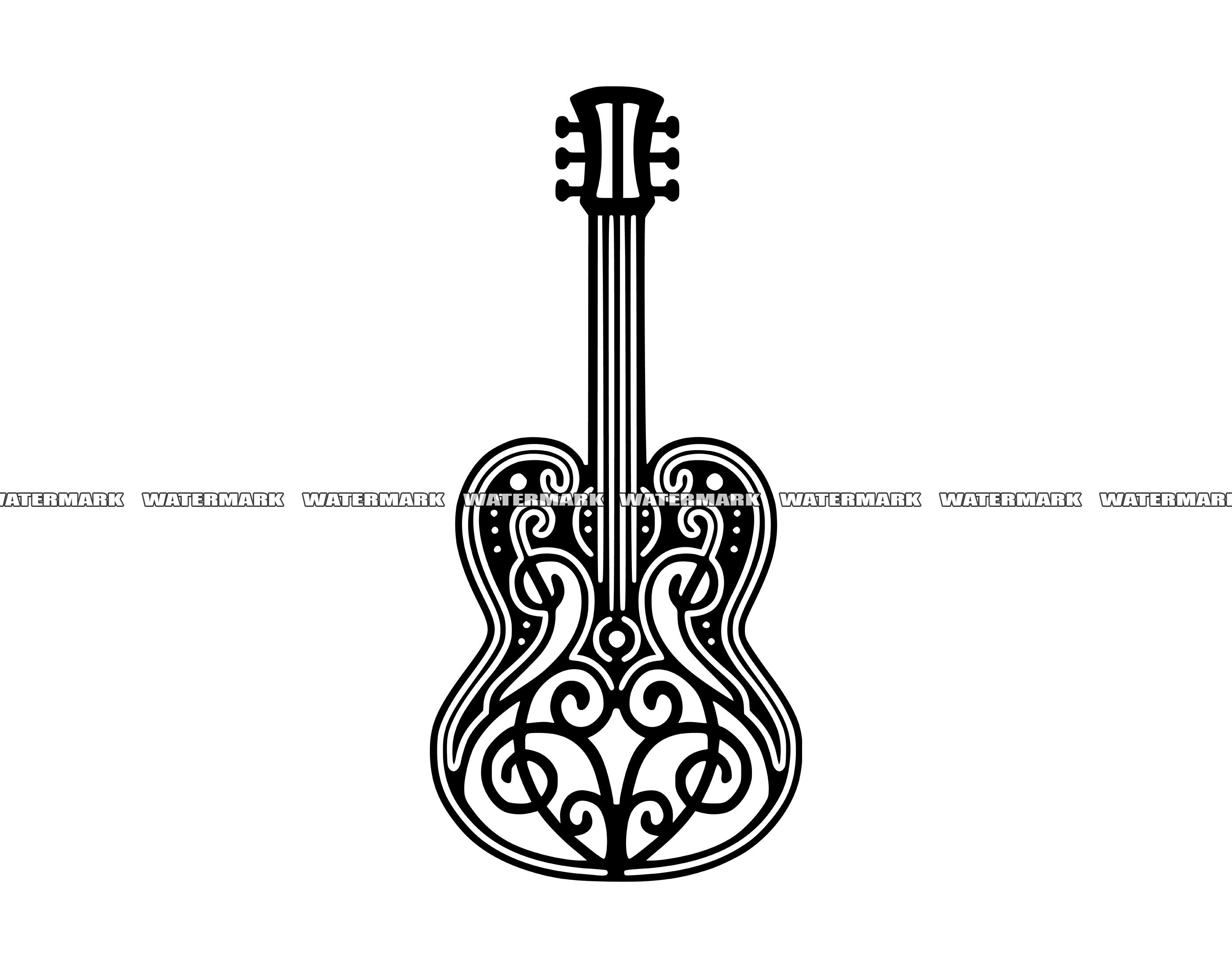 Guitar SVG Guitar Cut File Guitar DXF Guitar PNG Guitar Etsy