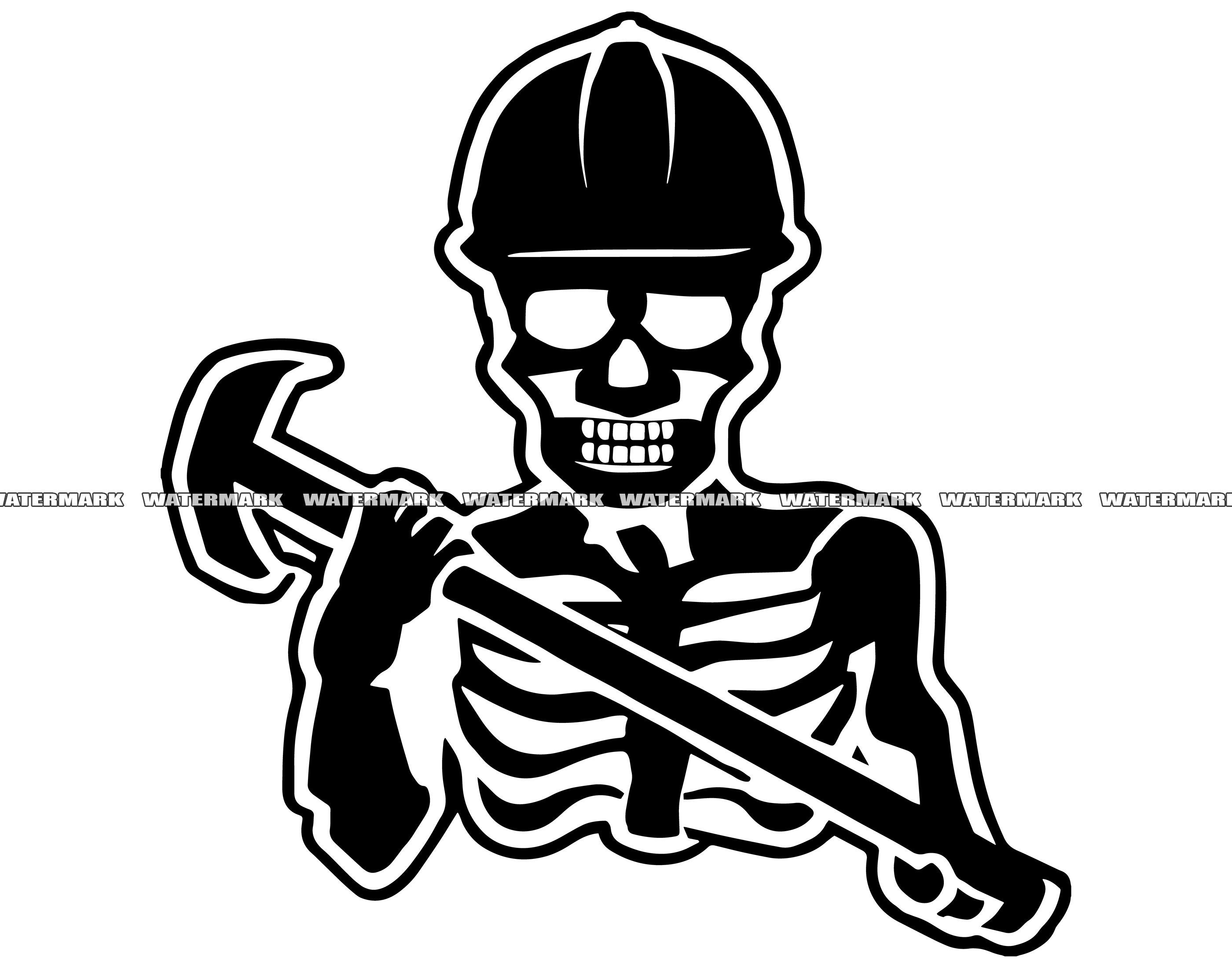 Worker Skull SVG 3 Construction Hard Hat Mechanic Welding - Etsy