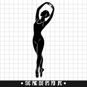 Ballerine SVG, ballerine DXF, ballerine PNG, fichier coupé ballerine, Clipart, fichier numérique, fichier Svg, Silhouette, téléchargement immédiat