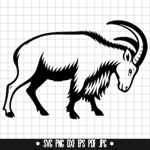 Mountain Goat SVG, Mountain Goat DXF, Mountain Goat PNG, Cut File, Clipart, Digital File, Svg File, Silhouette, Instant Download