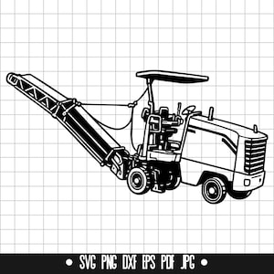 Asphaltfräsmaschine SVG, Asphaltfräsmaschine Clipart, Asphaltfräsmaschine Schnittdatei, Asphaltfräsmaschine Silhouette