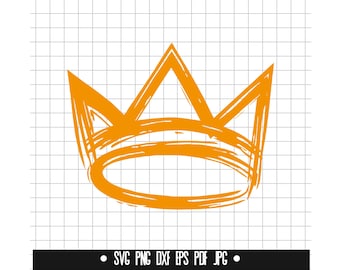 Hand Drawn Crown SVG, Crown DXF, Crown PNG, Crown Cut File, Clipart, Digital File, Svg File, Silhouette, Instant Download