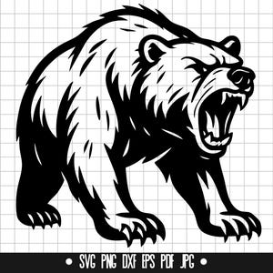 Bear Svg, Angry Bear Svg, Roaring Bear Svg, Wild Animal Svg, Forest Svg, Grizzly Svg, Wildlife Svg