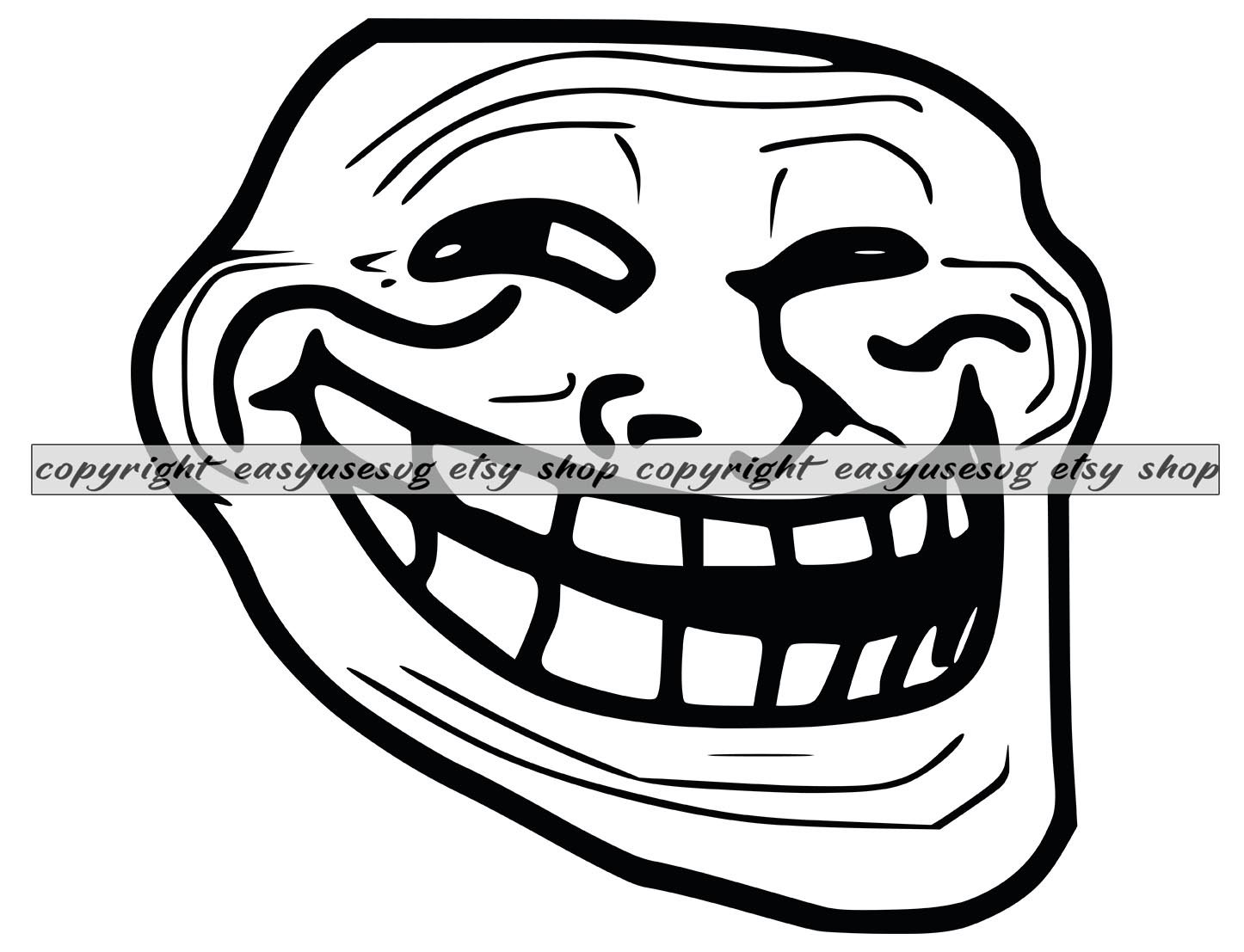 Creepy happy troll face | Photographic Print