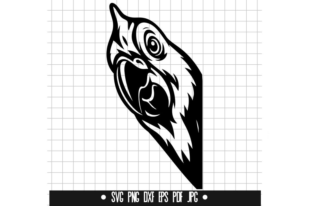 Parrot Head Svg, Aggressive Bird Svg, Parrot Svg, Bird Clipart Svg ...