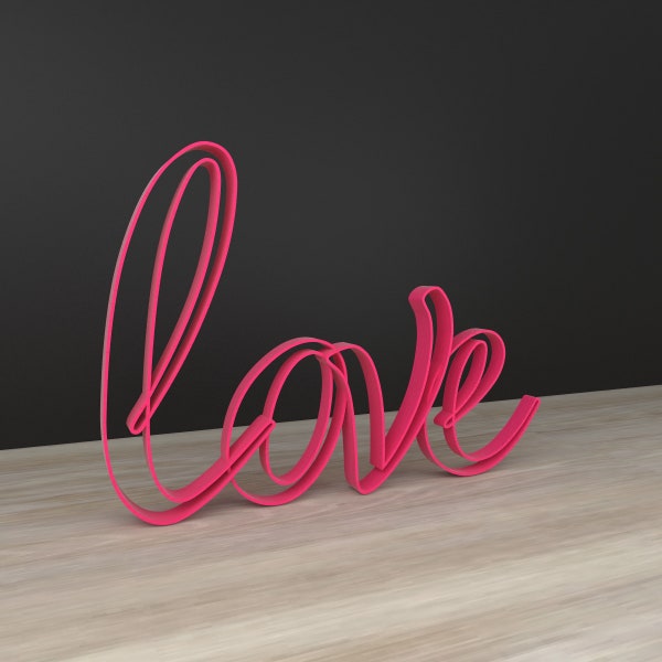 3D line art word, love, Valentine's day home decor, 3d printed, [Made in Canada]