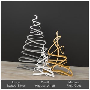 3D line art tree (S-L), modern minimalistic decoration, unique designs, light weight, 3d printed PLA [Made in Canada]